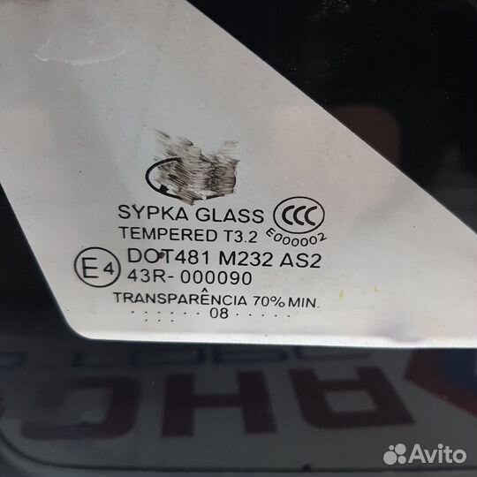 Стекло фиксированное переднее правое