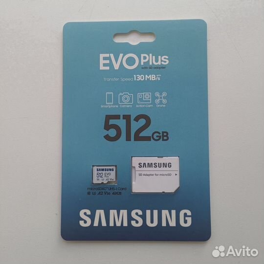 Карта памяти Samsung EVO 512GB micro sdhc оригинал