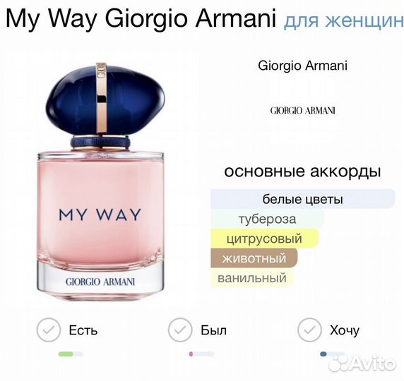 My Way Giorgio Armani 25 мл Духи Парфюм Тестер