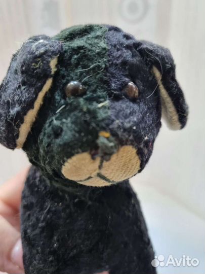 Игрушка, ссср. Плюшевая собачка. Высота 11 см
