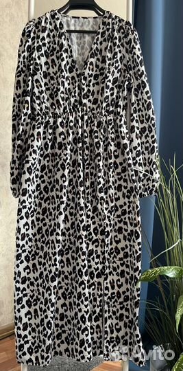 Платье летнее леопард 46 размер