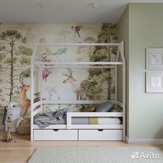 Детская кровать домик из сосны