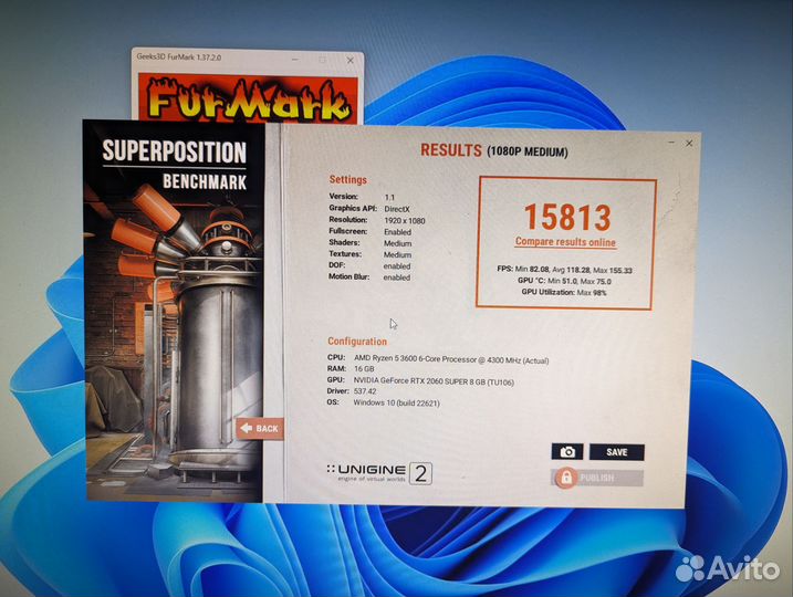 Системный блок ryzen 5 3600/rtx 2060 super/16gb