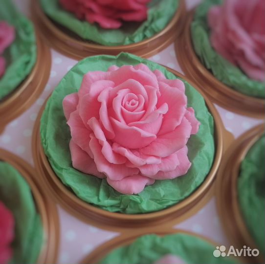 Мыло ручной работы - роза в куполе