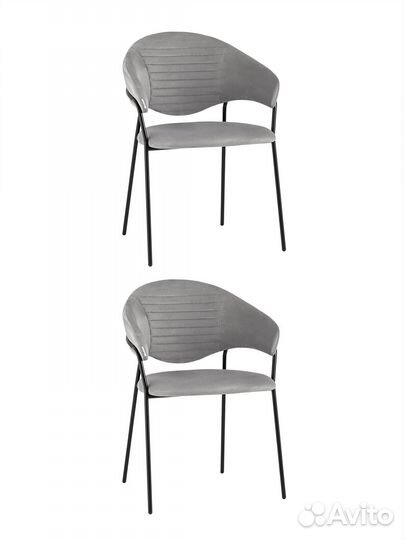 Стул Алексис искусственная замша серый 2 шт