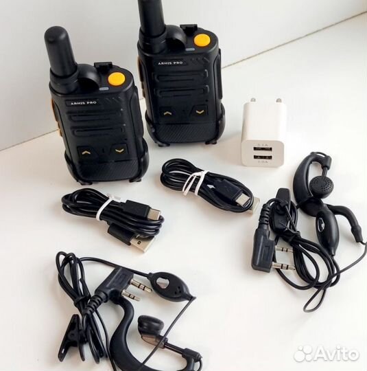 Легкая рация с наушником, комплект 2 штуки