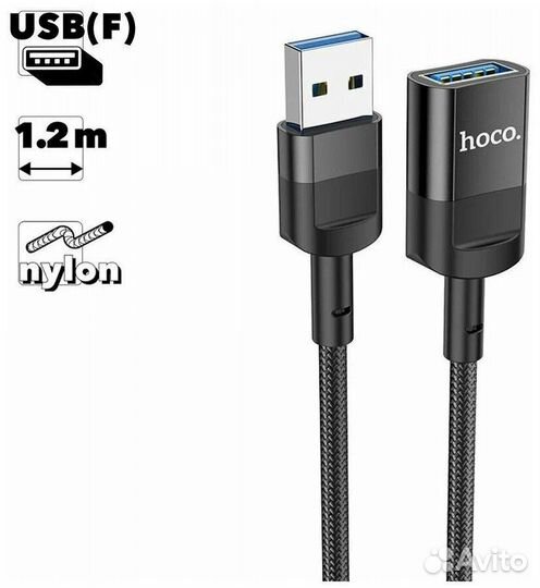 Адаптер переходник Hoco с USB(a) на USB(f) 3.0