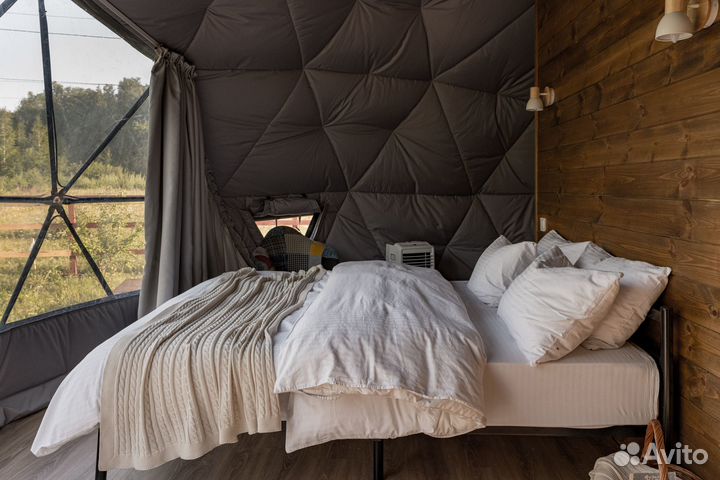 Зимний геокупол D7 шатер для глэмпинга 38 кв