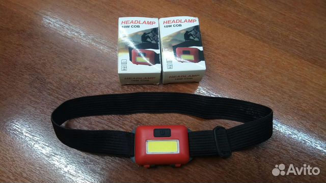 Налобный фонарь с COB диодом и батарейками