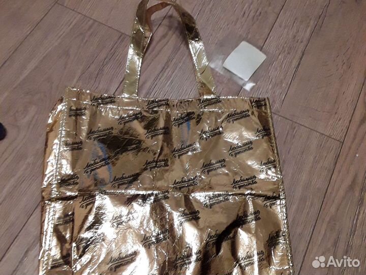 Подарочный пакет,золотой цвет