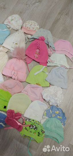 Шапочки для девочек и мальчиков.от 1 мес. до 3 л