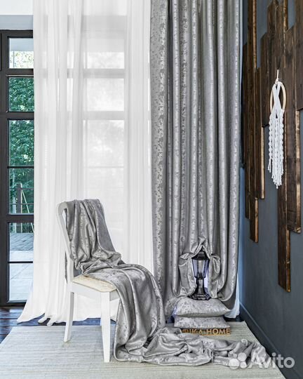 Шторы мрамор Зарина светло-серый готовые