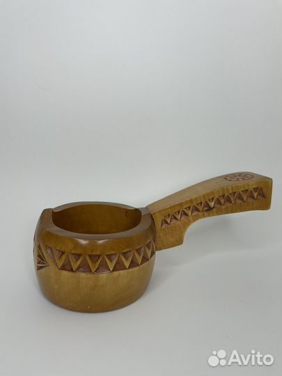 Винтаж ковш деревянный резной 1960-х