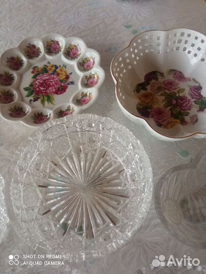 Ваза для фруктов хрусталь