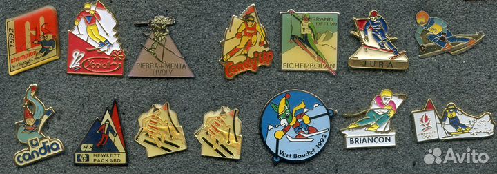 Коллекция значки Биатлон Лыжи Бобслей