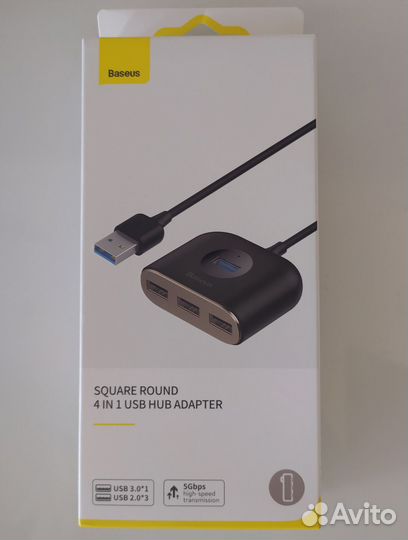 Хаб Baseus Square Round 4 in 1 USB