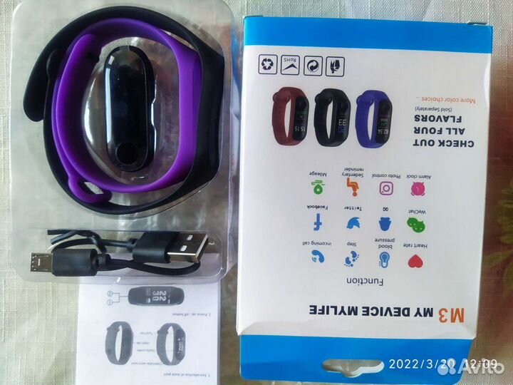 Смарт часы М3(умный браслет,браслет здоровья).новы