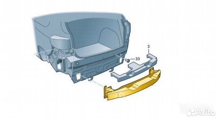 Усилитель балка заднего бампера Tiguan 2006 - 2017