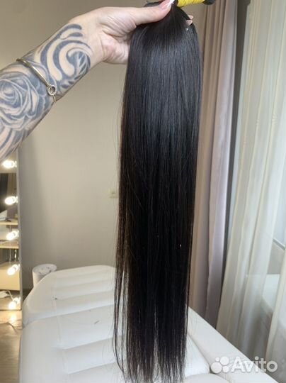 Натуральные волосы для наращивания 65 см 100 гр