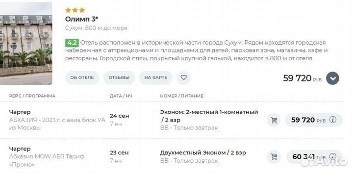 Горящие туры в Абхазию