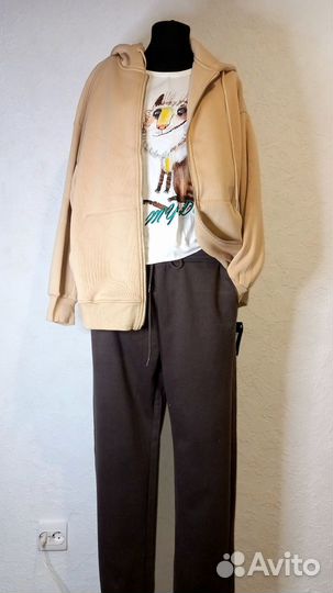 Куртка трикотаж утепленная плюш оверсайз