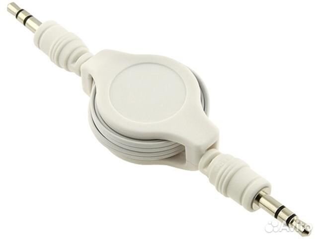 Аудио кабель aux-рулетка Noname 3.5 мм 1.0м (Белый