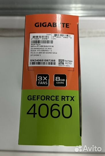 Видеокарта gigabyte GeForce RTX 4060 eagle OC