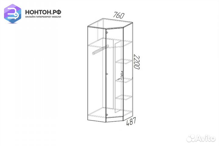 Шкаф угловой Эра ясень шимо темный / ясень шимо св