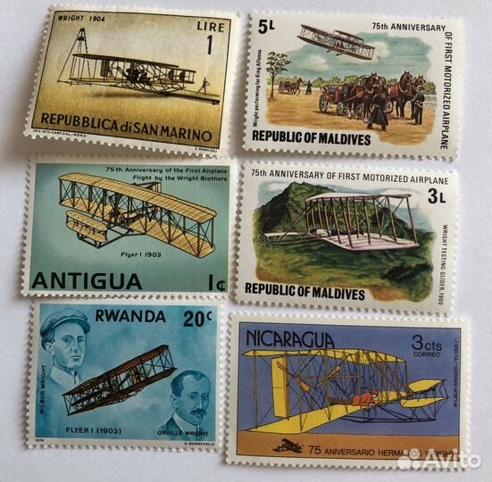 Марки почтовые самолеты воздухоплавание