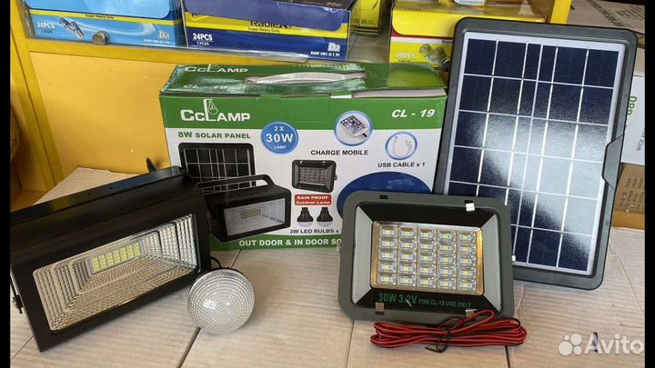 Фонарь светодиодный на солнечной панели