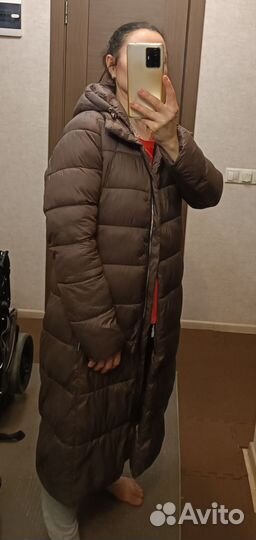 Пуховик-пальто экопух 42