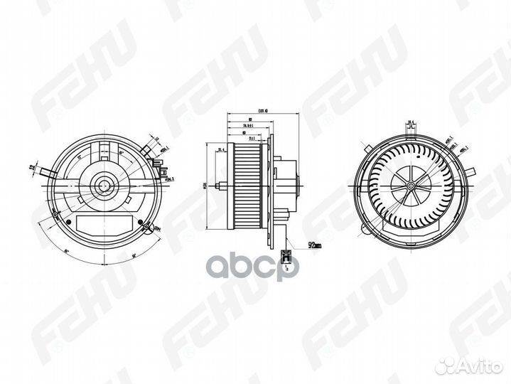 Электровентилятор отопителя Skoda Octavia A7