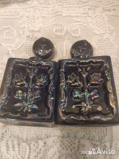 Винтажные кобальтовые чайницы