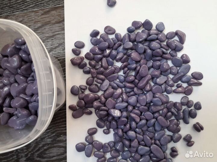 Галька разноцветная, голубая, 1 кг