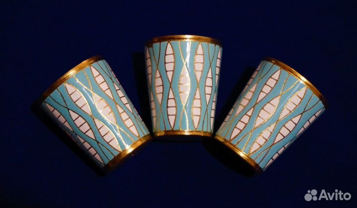 Стопки (рюмки) люм (латунь + эмаль) СССР