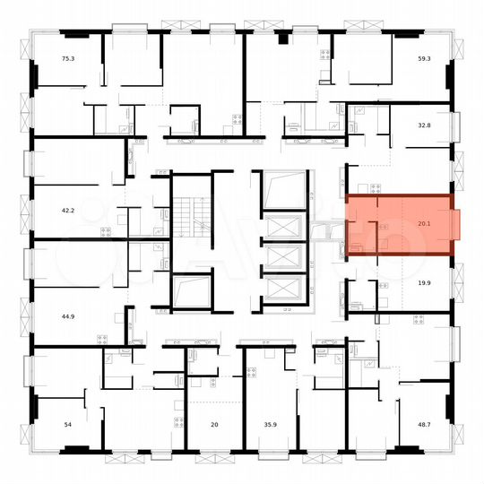 Квартира-студия, 20,1 м², 13/23 эт.