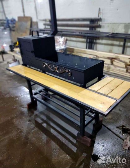 Мангал с печью под казан, мангал со столешницей