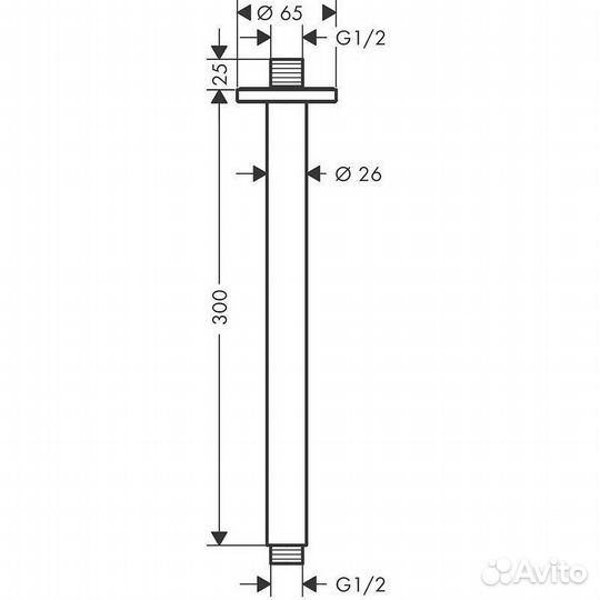 Кронштейн для верхнего душа Hansgrohe 27805670