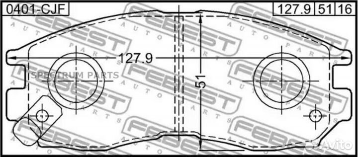 Febest 0401CJF колодки тормозные передние
