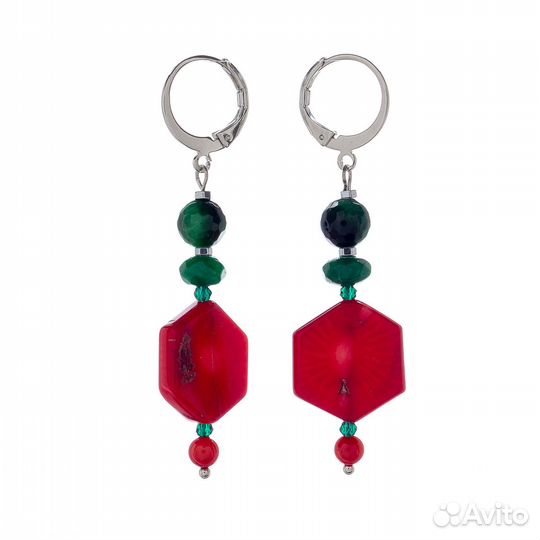 Серьги Lanzerotti, Crespino, с кораллом, тигровым