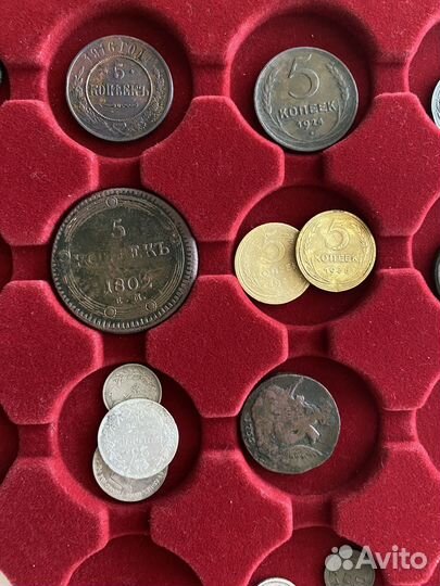 Медные царские монеты 5 коп 1802 г