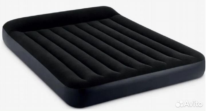 Надувной матрас с подголовником 152х203х25см,Intex