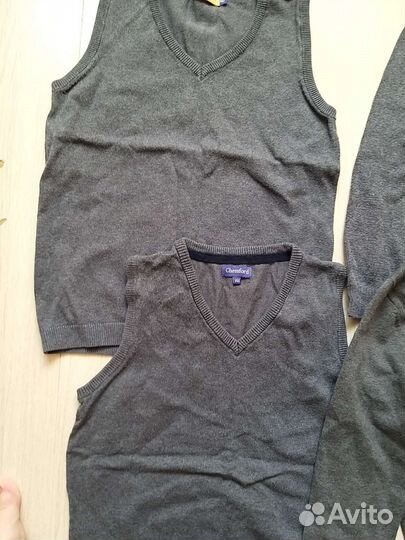 Жилет и джемпер школьные 134-140 серый, 146 серый