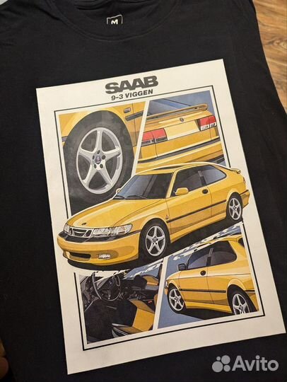 Футболка мужская saab 9-5, 9-3, 900, 9000