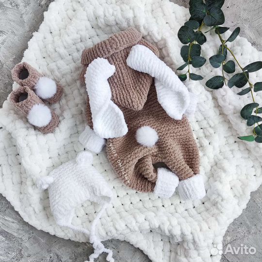 Комбинезон вязаный на выписку, вязание на заказ