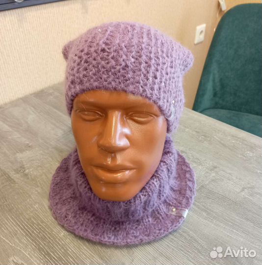 Комплект женский шапка и воротник манишка