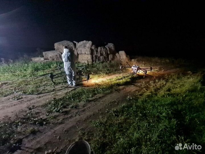 Обработка полей дронами, внесение сзр, десикация