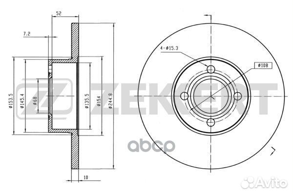 Диск торм. зад. Audi 80 IV V 86- 90 I II 84