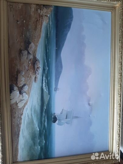 Картина На море маслом на холсте 98 * 70см