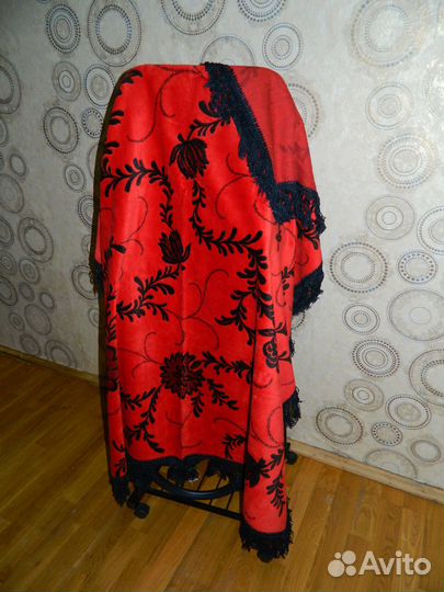 Бархатная винтажная скатерть/ковер/покрывало, ГДР